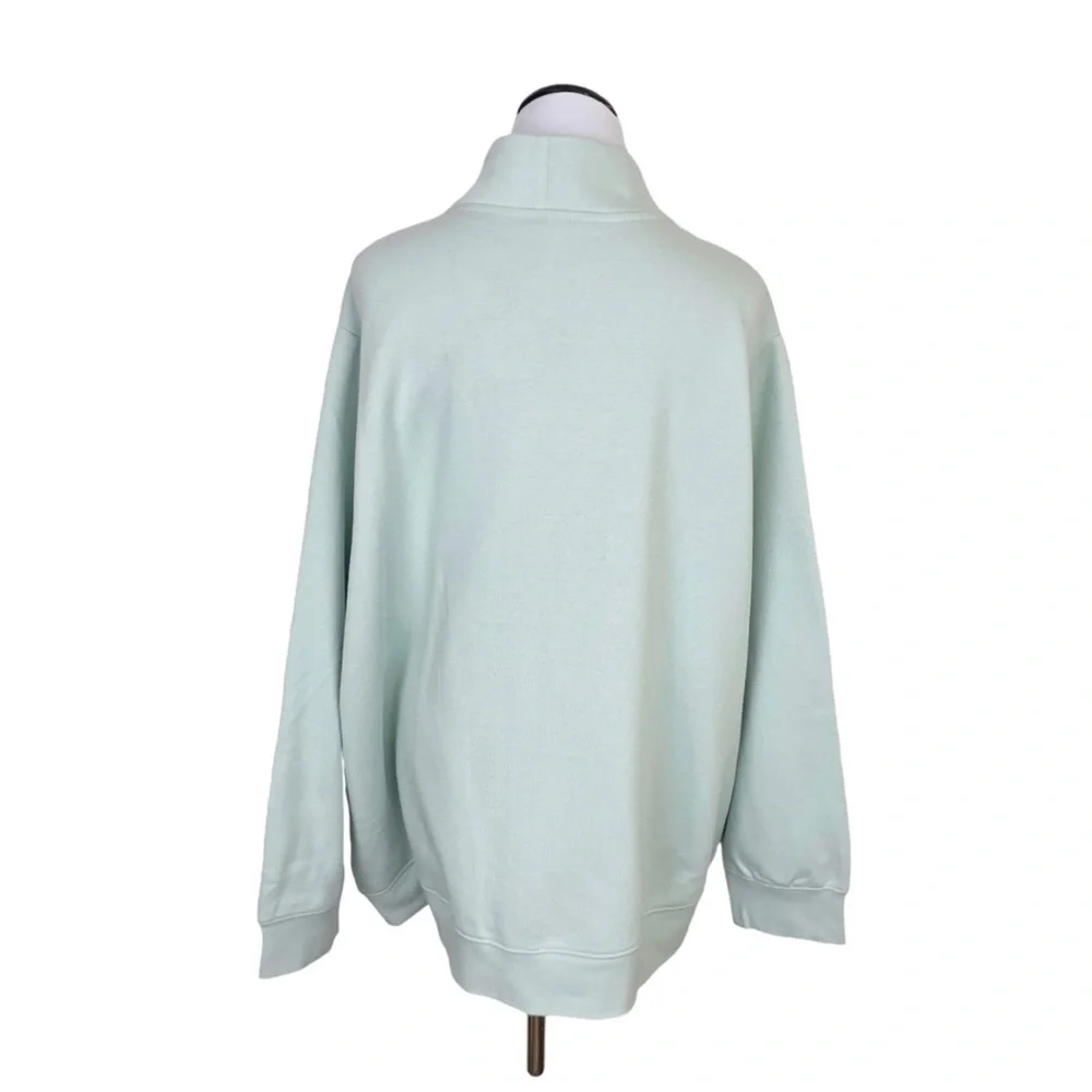 NWT Ava & Viv Full Zip Fleece Sweatshirt Mint 2X - Picture 4 of 7